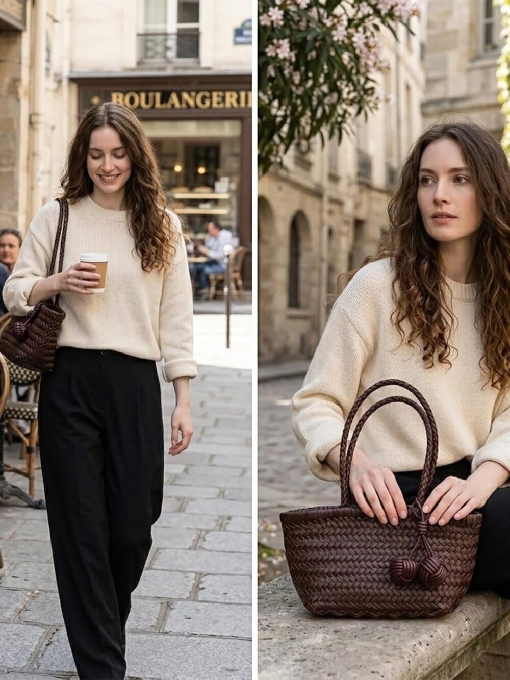 Woven Shoulder Bag for Women, Mini Hobo Purse, Cute Bucket Totes, Small Underarm - Picture 6 of 7